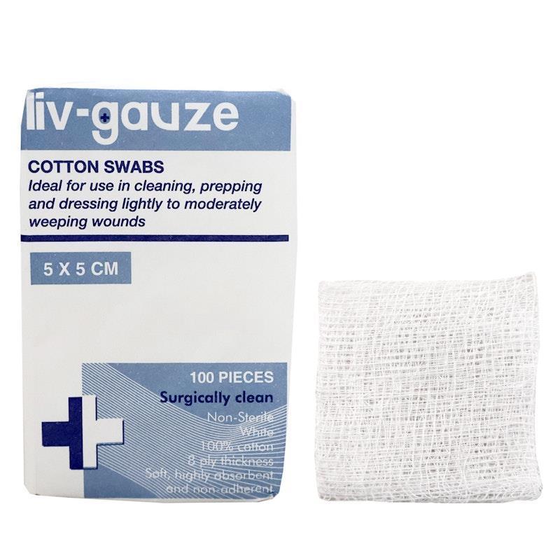 Load image into Gallery viewer, Livingstone Gauze Swabs 8 Ply Cotton Non-Sterile 5x5cm 100 Pieces/Box
