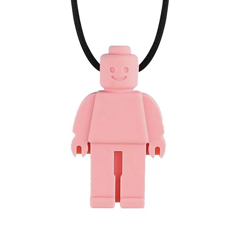 Load image into Gallery viewer, Sensory Safari Sensory Necklace Block Man Pink
