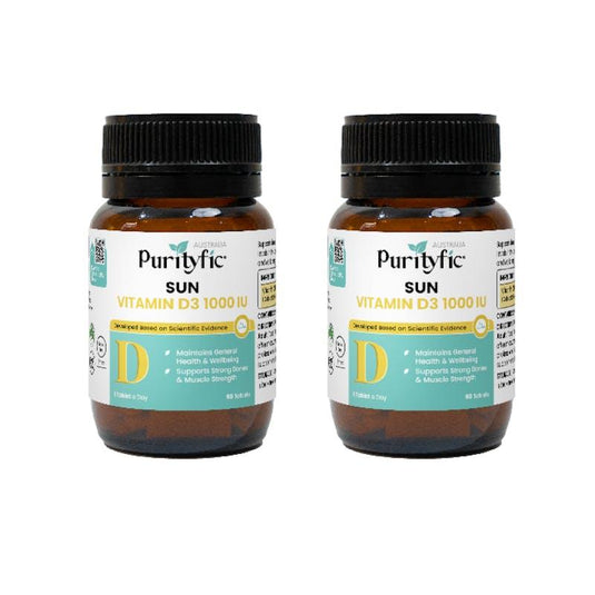 PURITYFIC Sun Vitamin D3 1000 IU (2 Bottles) Bundle