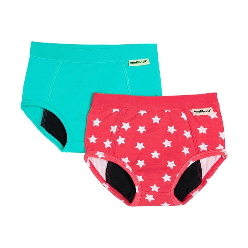 Load image into Gallery viewer, Modibodi Reusable Toddler Day-Time Training Pant 2 Pack Superhero 3-4 Years
