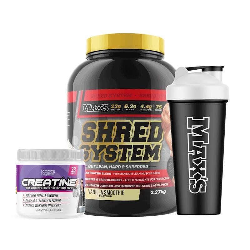 Load image into Gallery viewer, MAX'S Shred System 2.27kg - Vanilla Smoothie Bundle
