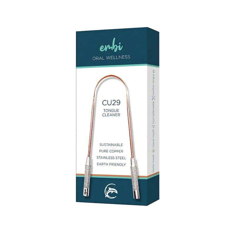 Load image into Gallery viewer, embi Oral Wellness CU29 Premium Copper Tongue Scraper 1pc
