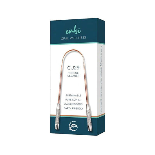 embi Oral Wellness CU29 Premium Copper Tongue Scraper 1pc