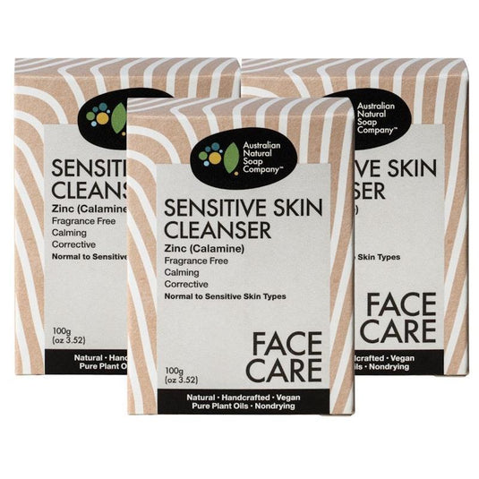Australian Natural Soap Company Sensitive Skin Cleanser 100g 3Pack