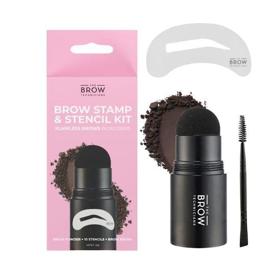TBT Cosmetics Eyebrow Powder Stamp and Stencil Kit Brunette