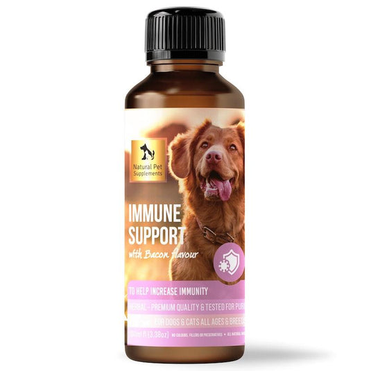 Natural Pet Supplements Immune Support Bacon Flavour Liquid 100ml