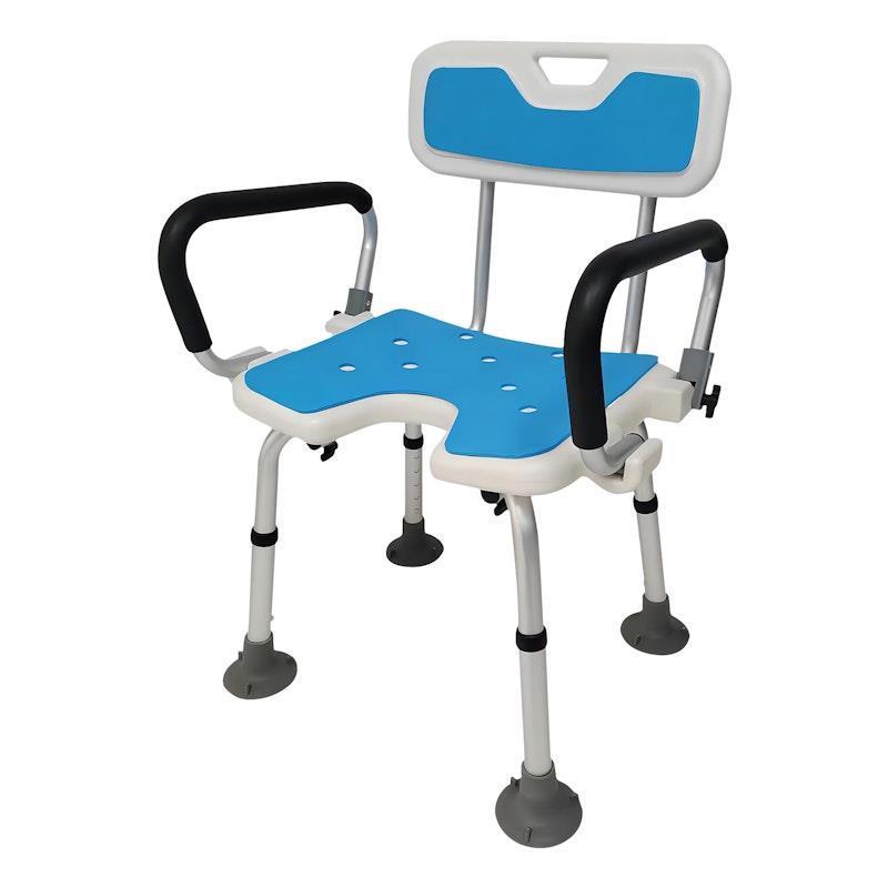 Load image into Gallery viewer, Orthonica Shower Chair - Blue with Adjustable Armrests
