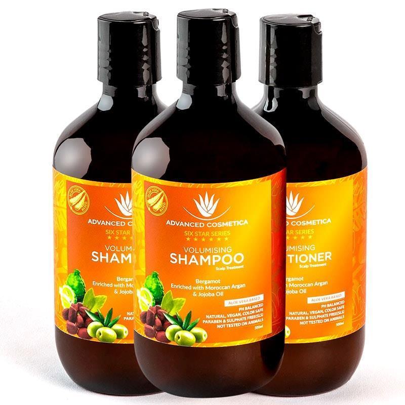 Load image into Gallery viewer, Advanced Cosmetica Six Star Series volumising  shampoo x2 Conditioner x 1 (500ml) Triple Pack
