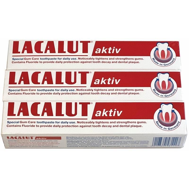 Load image into Gallery viewer, Lacalut Activ, German Gum Repair, Anti-Gingivitis Toothpaste - 3 Tubes x 75ml Pack
