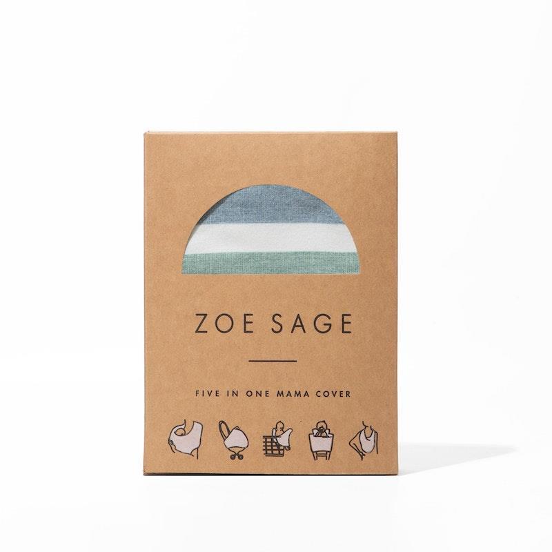 Load image into Gallery viewer, Zoe Sage 5 in 1 Multi-Use Mama Cover Green Stripes 1pc
