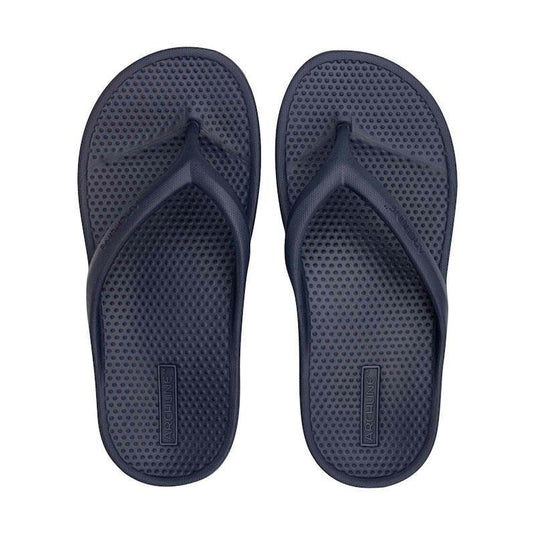 Archline Orthotic Foam Thongs Arch Support Flip Flops Orthopedic Rebound - Navy Euro Size 46