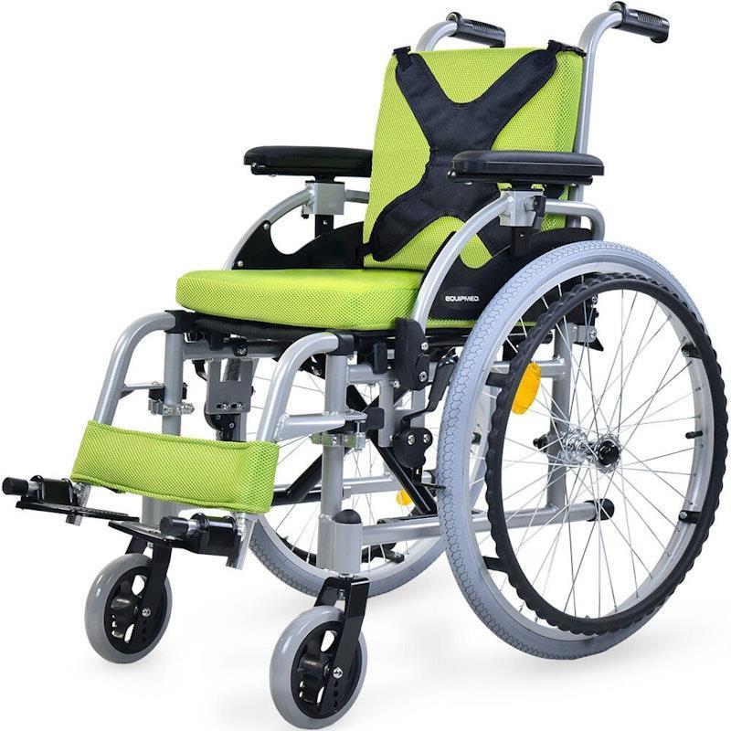 Load image into Gallery viewer, Equipmed Kids Premium Paediatric Wheelchair Lightweight Aluminium Green
