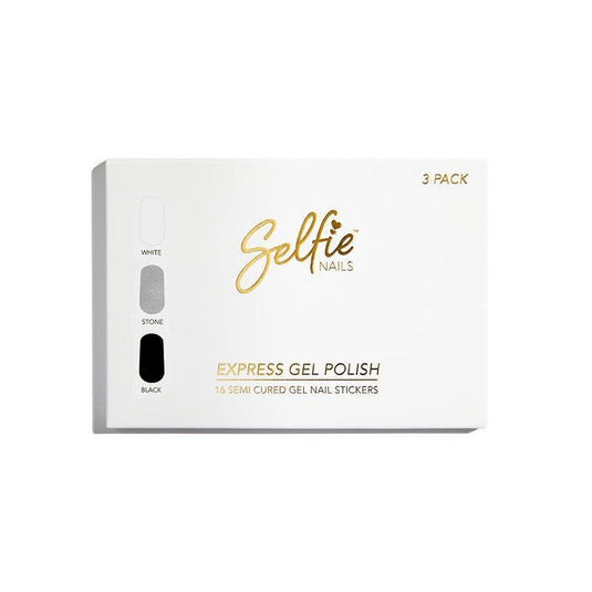 Selfie Nails Express Gel Polish White / Stone / Black Mixed Pack