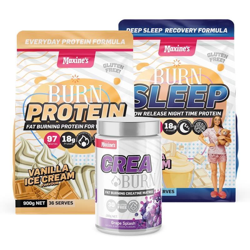 Load image into Gallery viewer, Maxine's Burn Lean &amp; Tone 900g - Vanilla Ice Cream Bundle
