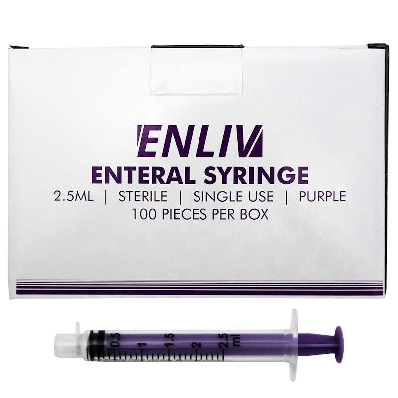 Load image into Gallery viewer, Enliv Enteral Syringe Sterile 2.5mL 100 Pieces/Box
