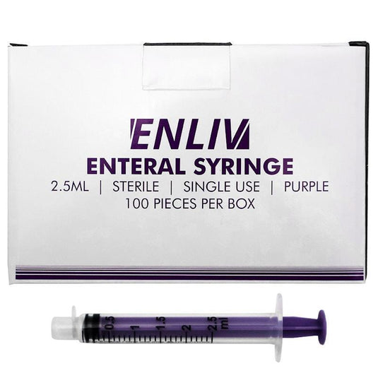 Enliv Enteral Syringe Sterile 2.5mL 100 Pieces/Box