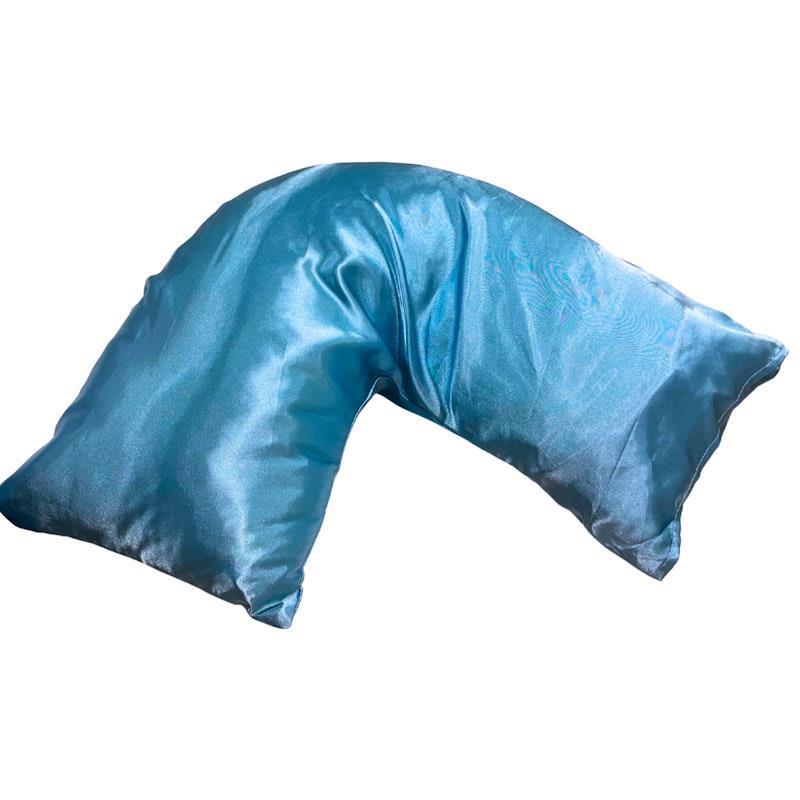 Load image into Gallery viewer, Relax and Recover Silk Satin V Shape Pillow Case Baby Blue
