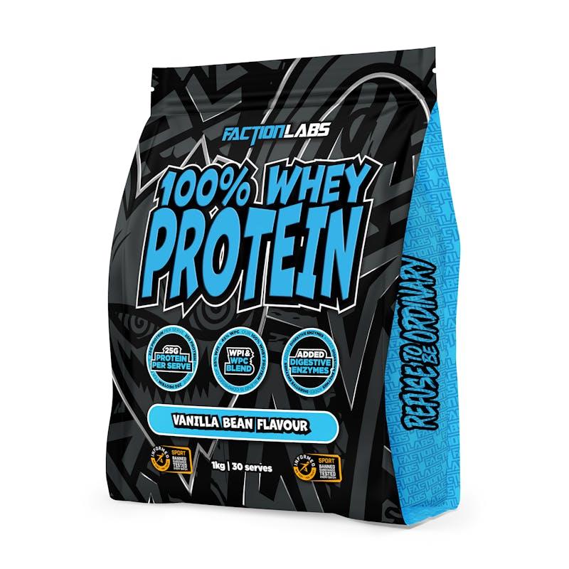 Load image into Gallery viewer, Faction Labs 100% Whey Protein - 30 serves Vanilla Bean
