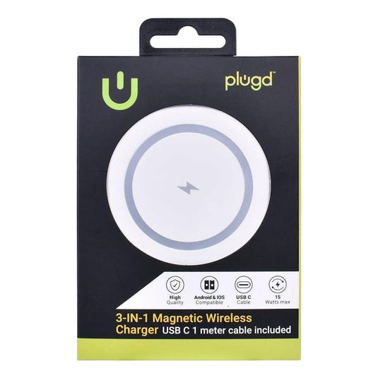 PLUGD 3 in 1 Wireless Charging Foldable Station for Apple Mag Safe 1 Piece