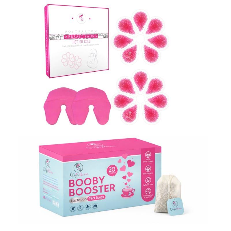 Load image into Gallery viewer, Ninja Mama Breastfeeding Bundle Breast Therapy Packs Plus Booby Booster Lactation Tea Bags
