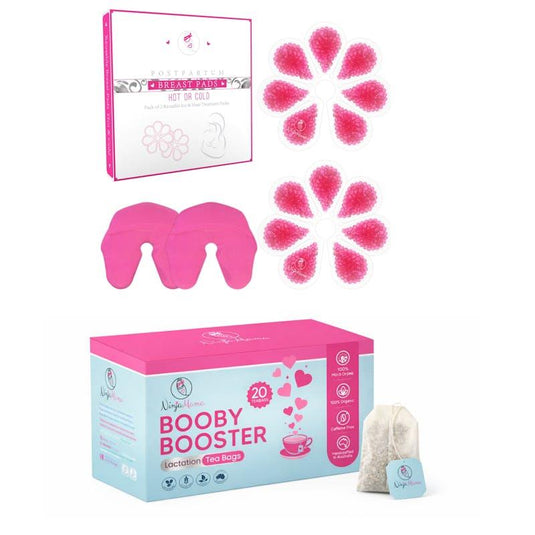 Ninja Mama Breastfeeding Bundle Breast Therapy Packs Plus Booby Booster Lactation Tea Bags