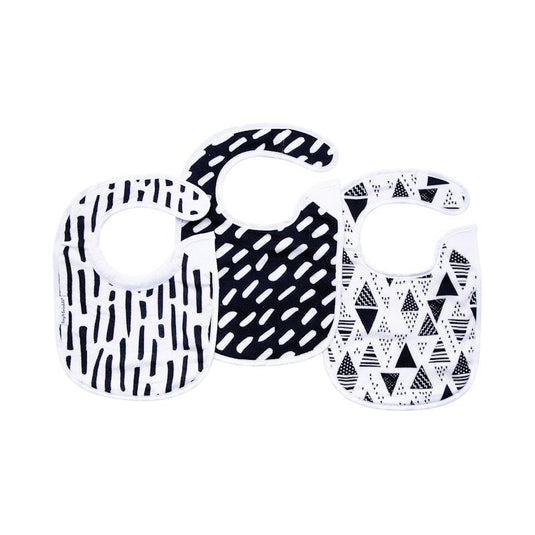Tiny Twinkle Feeder Bib Set of 3 Black & White