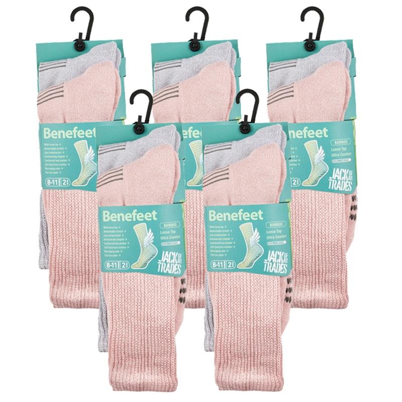 Load image into Gallery viewer, Benefeet 10 pairs of Women's Bamboo Socks - Twisted Pink Size 8-11
