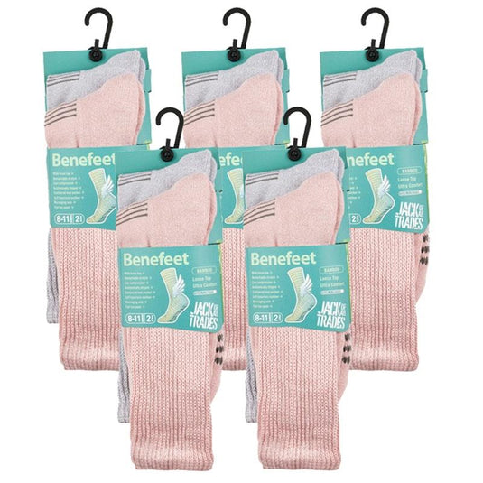 Benefeet 10 pairs of Women's Bamboo Socks - Twisted Pink Size 8-11