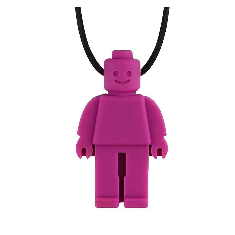 Load image into Gallery viewer, Sensory Safari Sensory Necklace Block Man Purple
