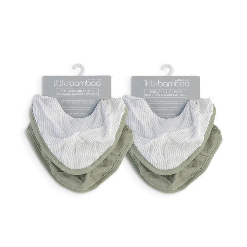 Load image into Gallery viewer, Little Bamboo Muslin Bib -  Bayleaf 4Pack
