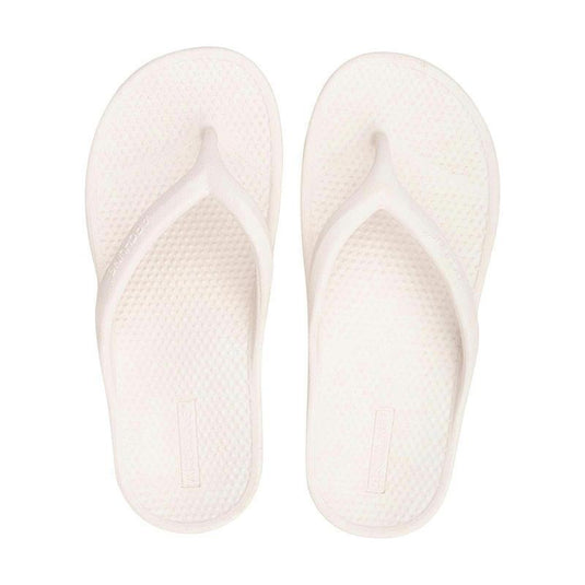Archline Orthotic Foam Thongs Arch Support Flip Flops Orthopedic Rebound - White Euro Size 39