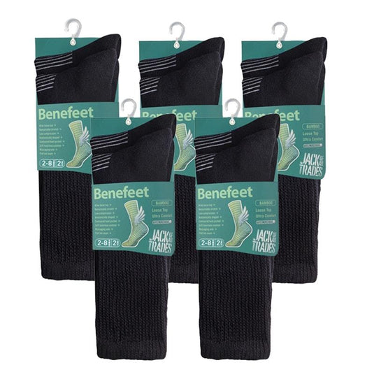 Benefeet 10 pairs of Women's Bamboo Socks - Black Size 2-8