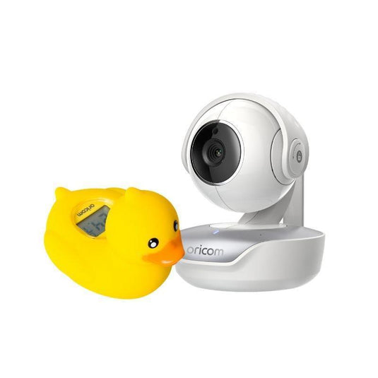 Oricom Smart HD Video Baby Monitor with Motorised Pan-Tilt and Duck Digital Bath and Room Thermometer Bundle