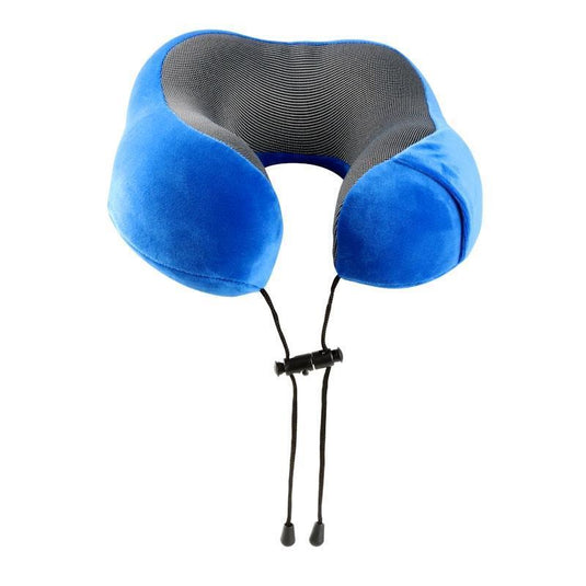Laser Memory Foam Neck Pillow - Easy Snap Blue