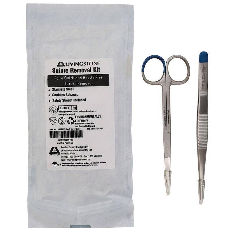 Load image into Gallery viewer, Livingstone Dressing Scissors and Tweezer Forceps Sterile Pack
