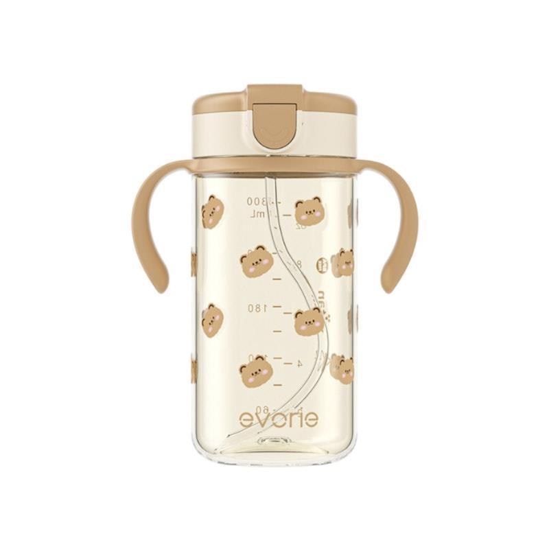 Load image into Gallery viewer, Evorie Tritan Kids Straw Water Bottle Mug 300mL, Honey Bear BB 1Unit
