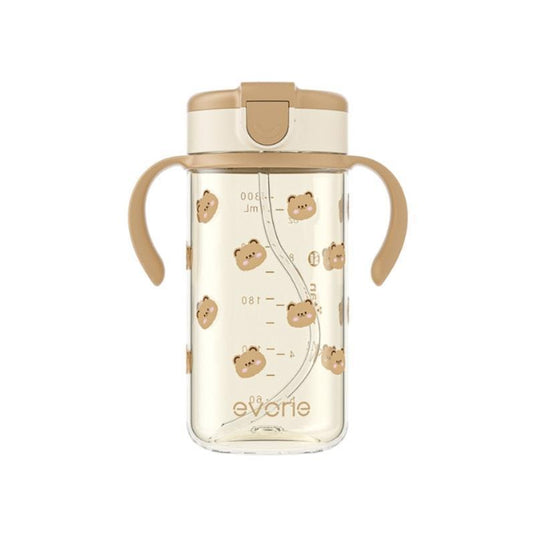 Evorie Tritan Kids Straw Water Bottle Mug 300mL, Honey Bear BB 1Unit