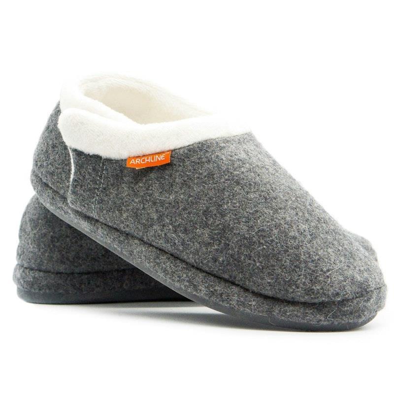 Load image into Gallery viewer, Archline Slippers Closed Back Arch Support Comfort Grey Marl Size 44
