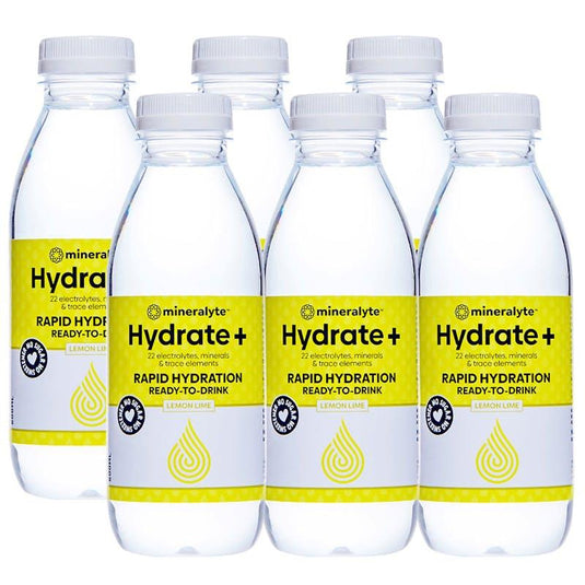 Mineralyte Hydrate+ Ready to Drink Lemon and Lime Flavoured 500ml 6Pack