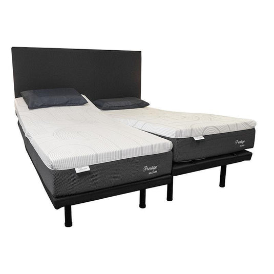 Napp Australia Split RENEW Adjustable Bed Split King with 1 x Long Single Prestige MEDIUM Mattress and 1 x Long Single Prestige PLUSH Mattress