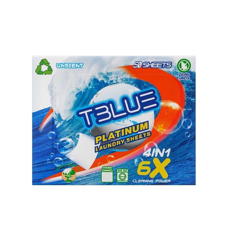 Load image into Gallery viewer, TBLUE Laundry Detergent Sheets Unscent Pack of 50 Sheets
