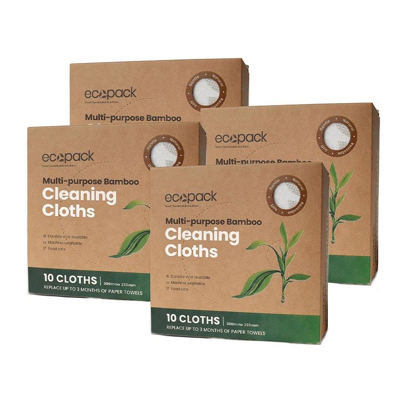 Load image into Gallery viewer, Ecopack Multi-Purpose Bamboo Cloths Bundle 4 Boxes/40 Cloths
