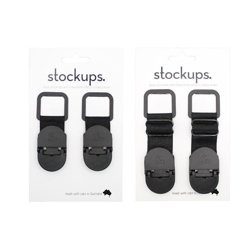 Load image into Gallery viewer, Stockups Bundle Pack 1x Non Extendable 1x Extendable Fashion Clip Sets Black

