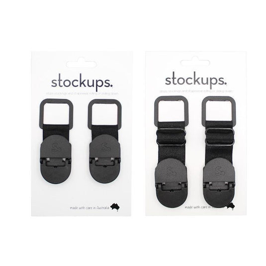 Stockups Bundle Pack 1x Non Extendable 1x Extendable Fashion Clip Sets Black