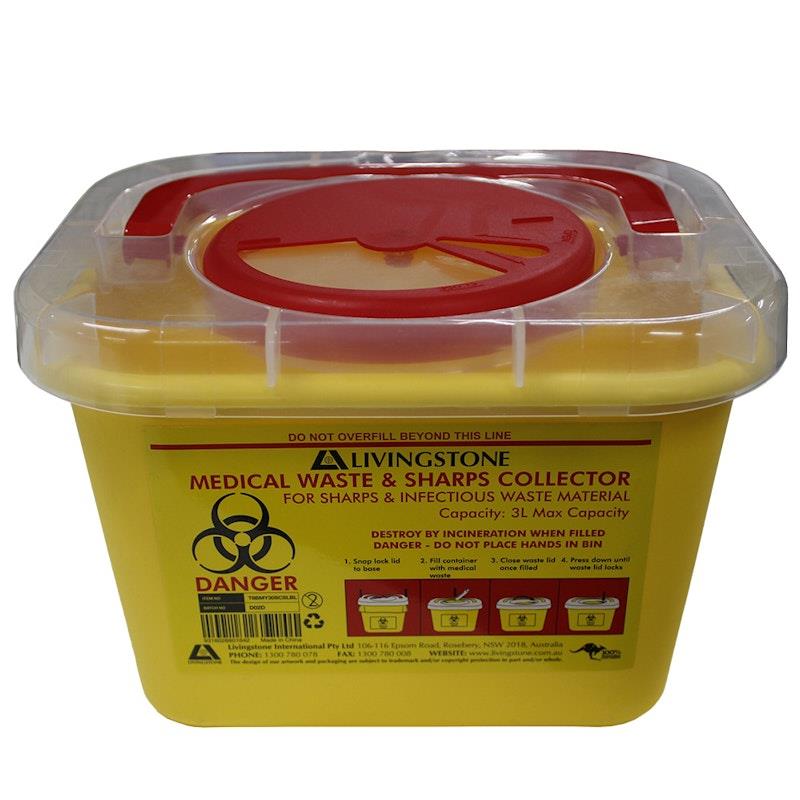 Load image into Gallery viewer, Livingstone Needles Sharps Waste Collector 3L
