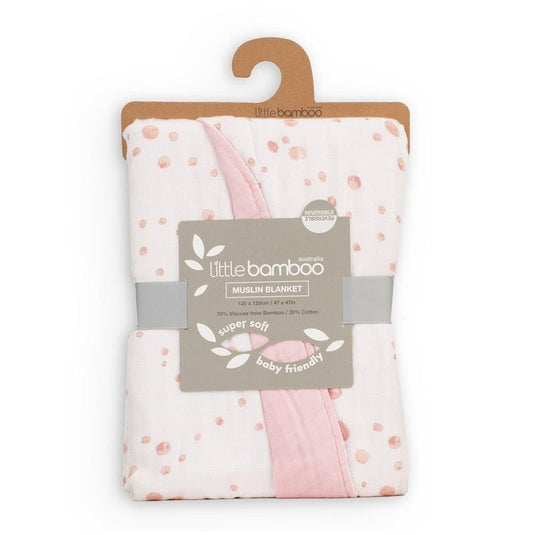 Little Bamboo Muslin Baby Blanket - Dusty Pink