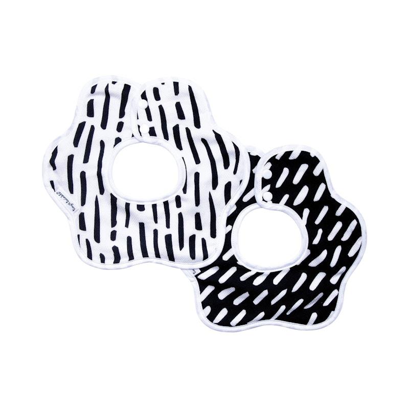Load image into Gallery viewer, Tiny Twinkle Roundabout Bib Set of 2 Black &amp; White
