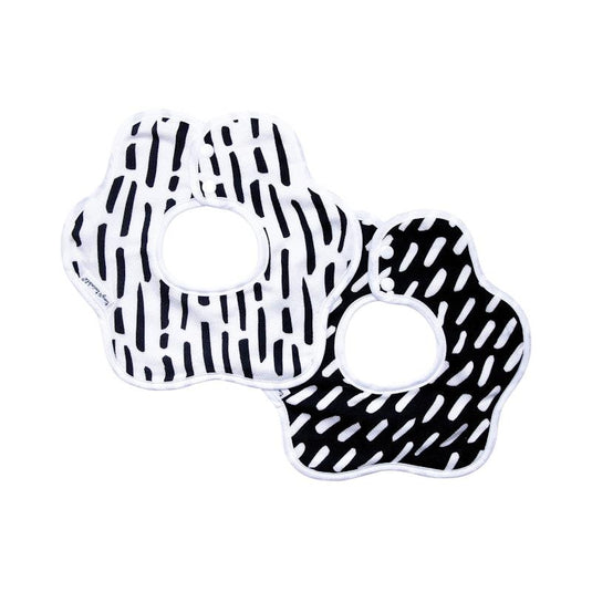 Tiny Twinkle Roundabout Bib Set of 2 Black & White