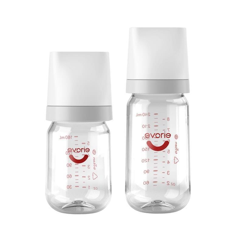 Load image into Gallery viewer, Evorie Tritan Wide-neck Baby Milk Feeding Bottle Starter Set 160mL+240mL, White Pack
