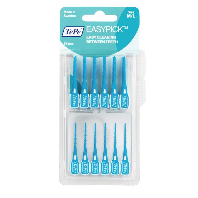 Load image into Gallery viewer, TePe EasyPick Interdental M/L Blue 36 EasyPicks
